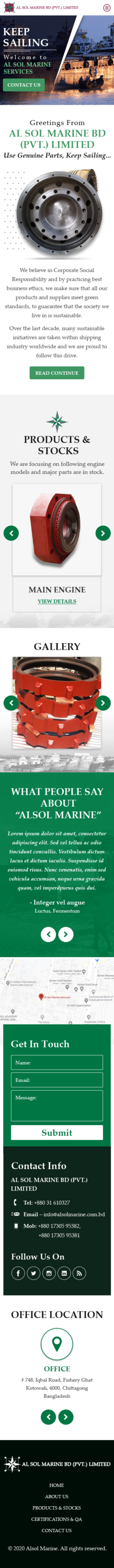 Diseño Web por sai.designer87 para Al Sol Marine Services LLC  | Diseño: #23632998