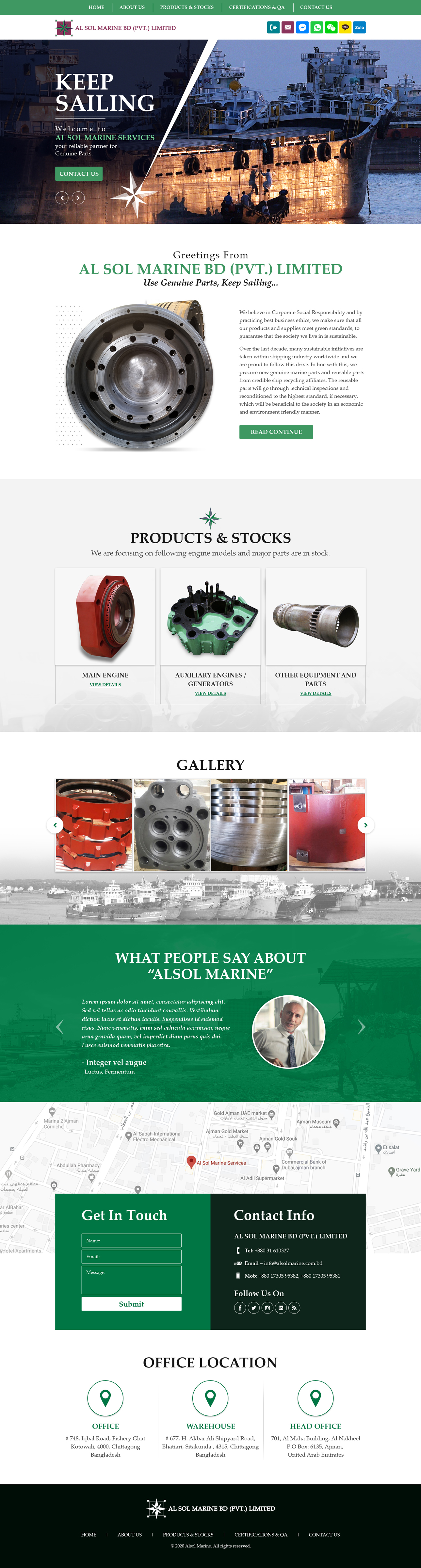 Web Design by sai.designer87 for Al Sol Marine Services LLC  | Design #23633000
