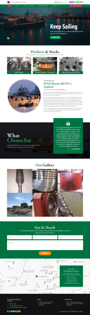 Diseño Web por sai.designer87 para Al Sol Marine Services LLC  | Diseño: #23633476