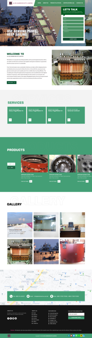 Diseño Web por sai.designer87 para Al Sol Marine Services LLC  | Diseño: #23736262