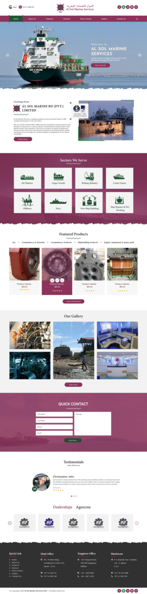 MARINE ENGINE PARTS BIZ SITE NEED TOTAL REDESIGN | Web Design by bdesigner9