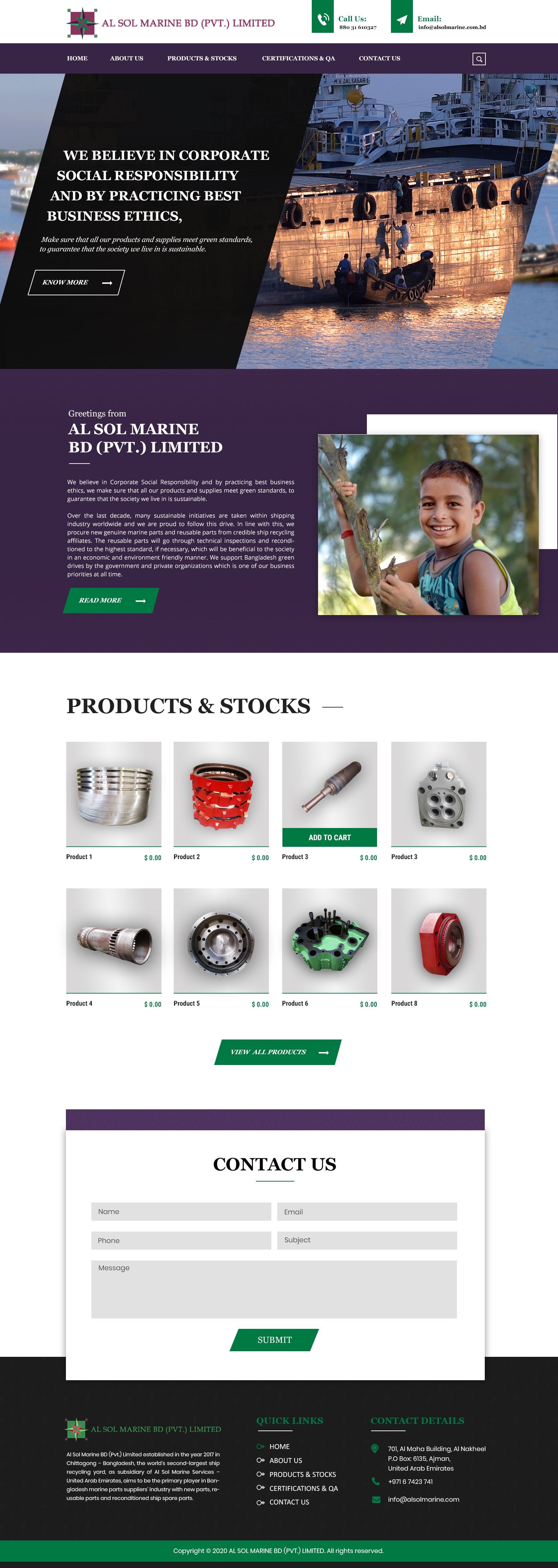 Web Design by SAI DESIGNS for Al Sol Marine Services LLC  | Design #23634195