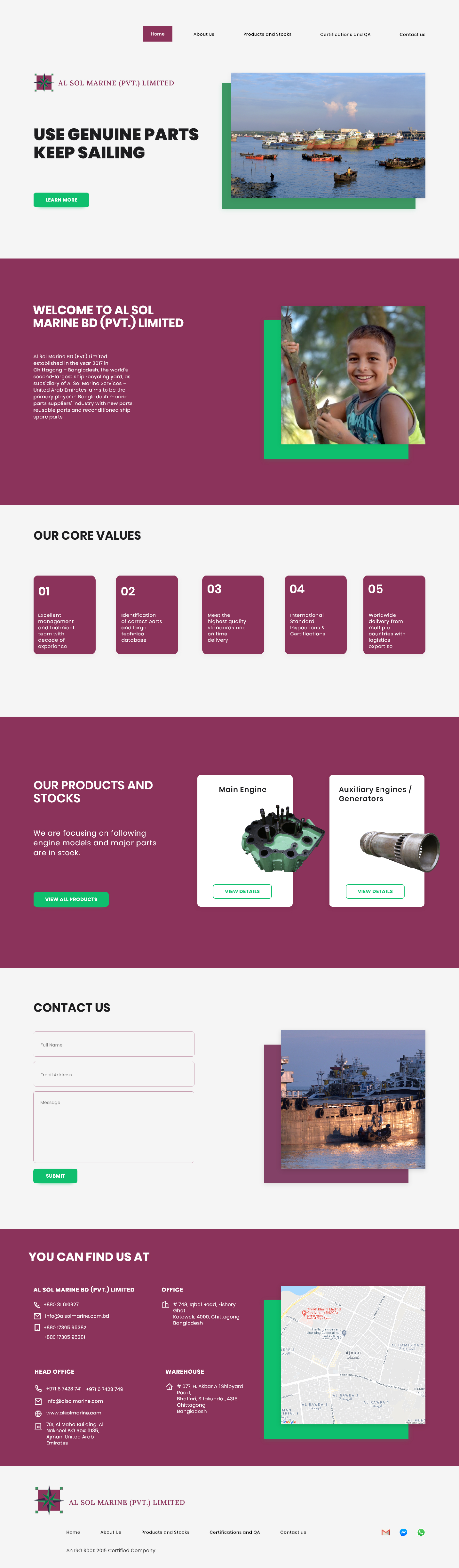 Diseño Web por 5SD solutions para Al Sol Marine Services LLC  | Diseño #25425516