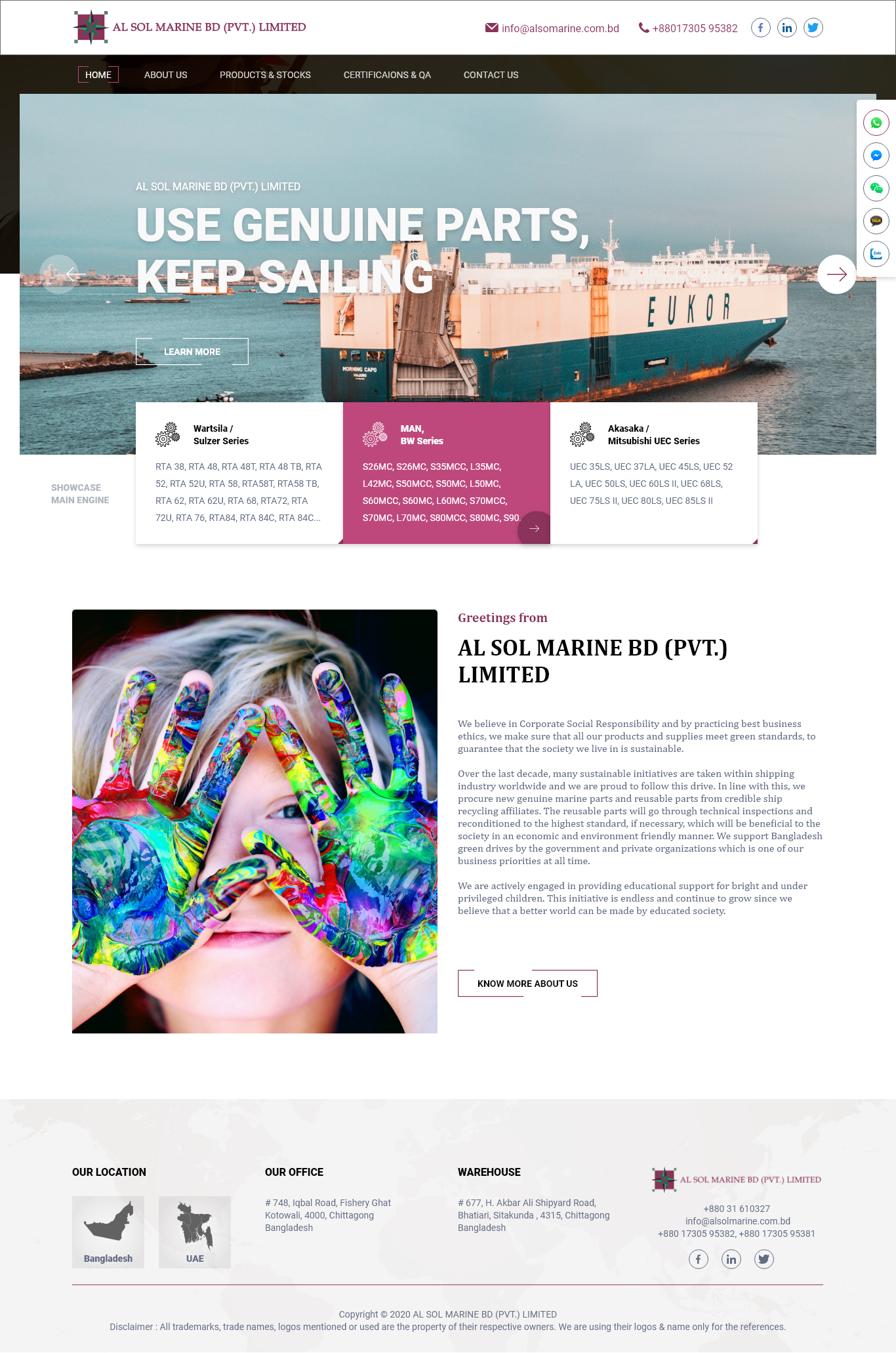 Diseño Web por Techeniac Services para Al Sol Marine Services LLC  | Diseño #23616370