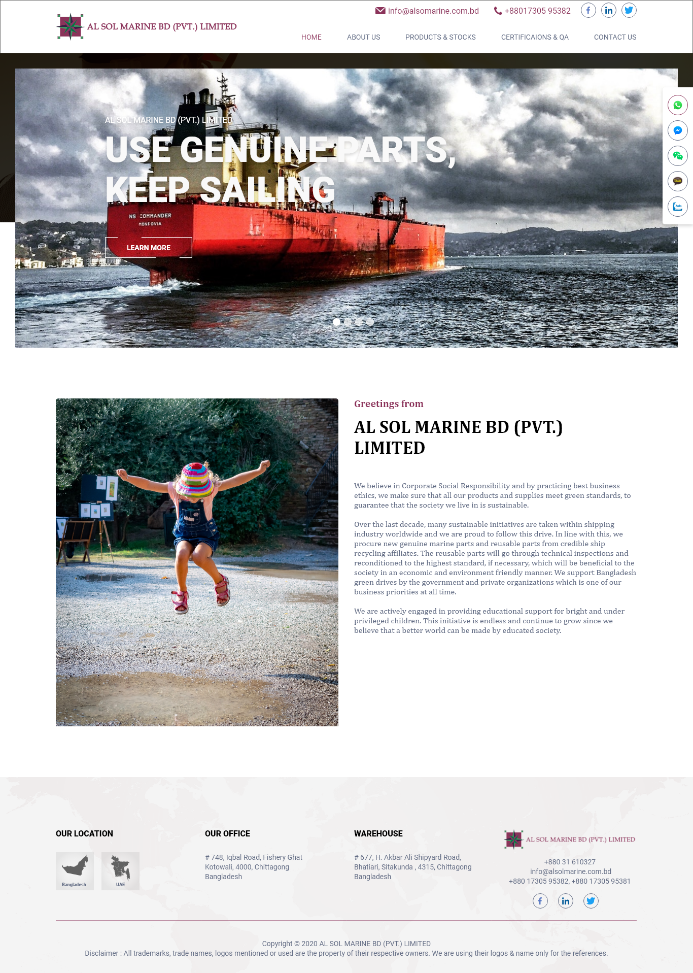 Web Design by Techeniac Services for Al Sol Marine Services LLC  | Design #23616371