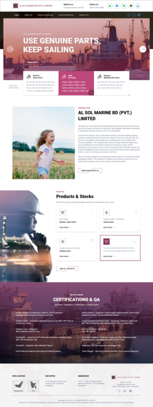 Web Design par Techeniac Services pour Al Sol Marine Services LLC  | Design : #23616372