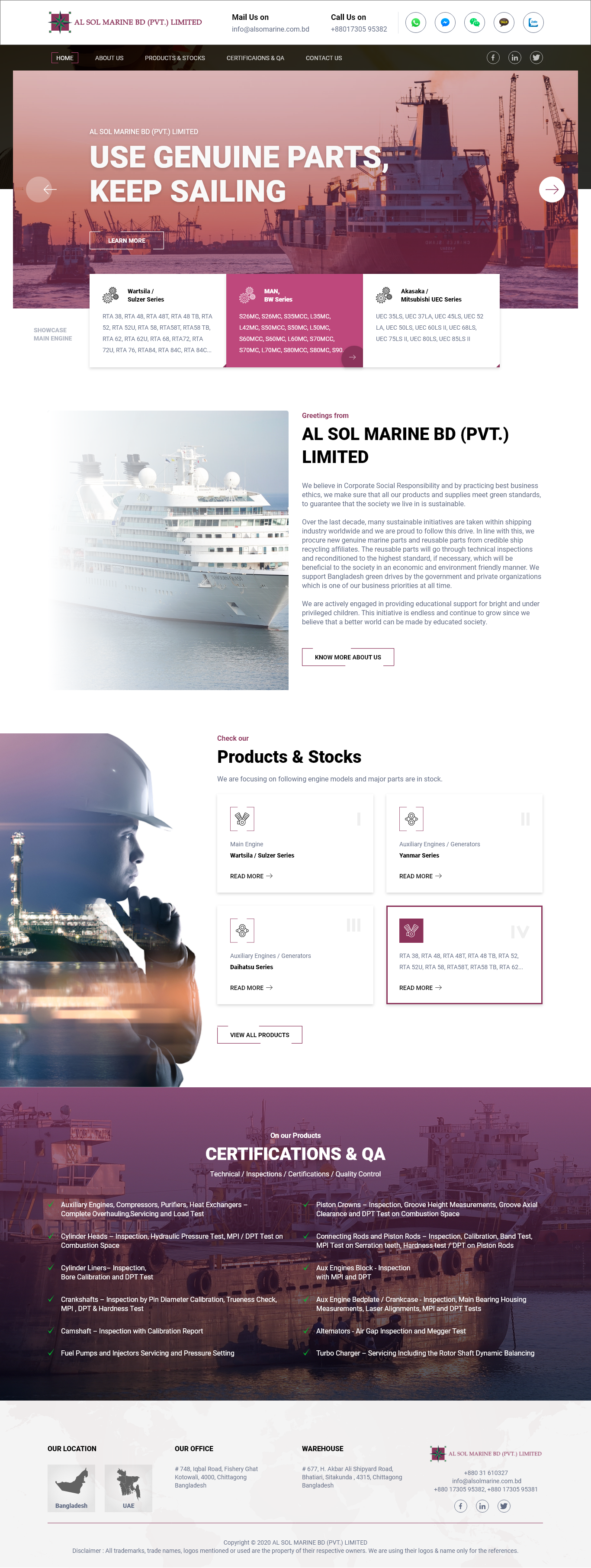 Web Design by Techeniac Services for Al Sol Marine Services LLC  | Design #23616373