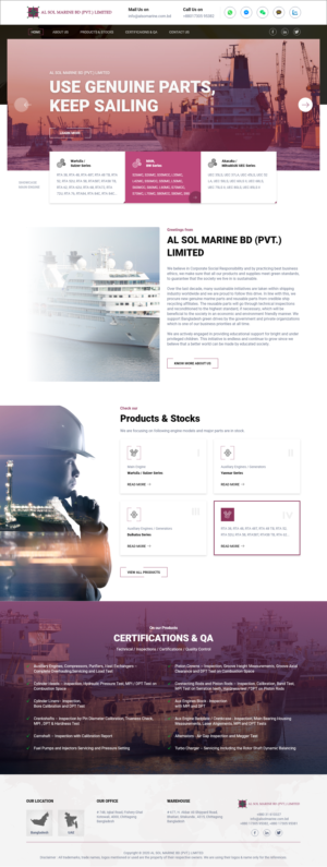 Web Design par Techeniac Services pour Al Sol Marine Services LLC  | Design : #23616373