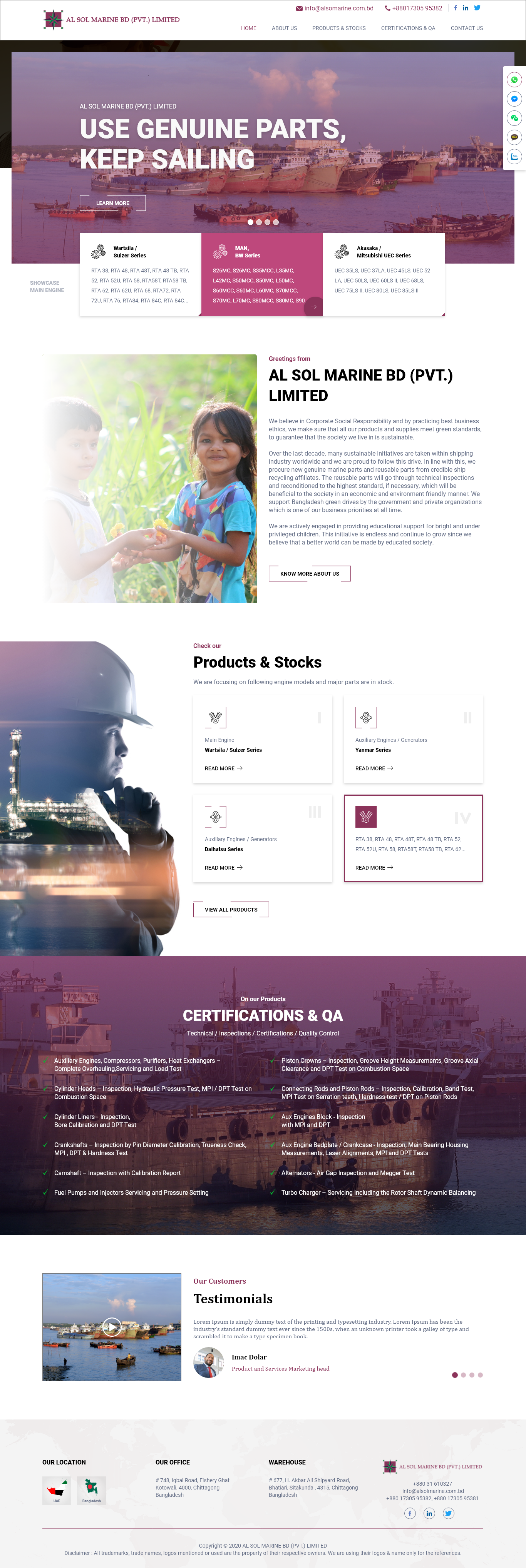 Diseño Web por Techeniac Services para Al Sol Marine Services LLC  | Diseño #23623427
