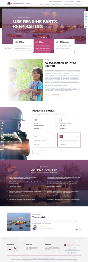 Diseño Web por Techeniac Services para Al Sol Marine Services LLC  | Diseño: #23623427