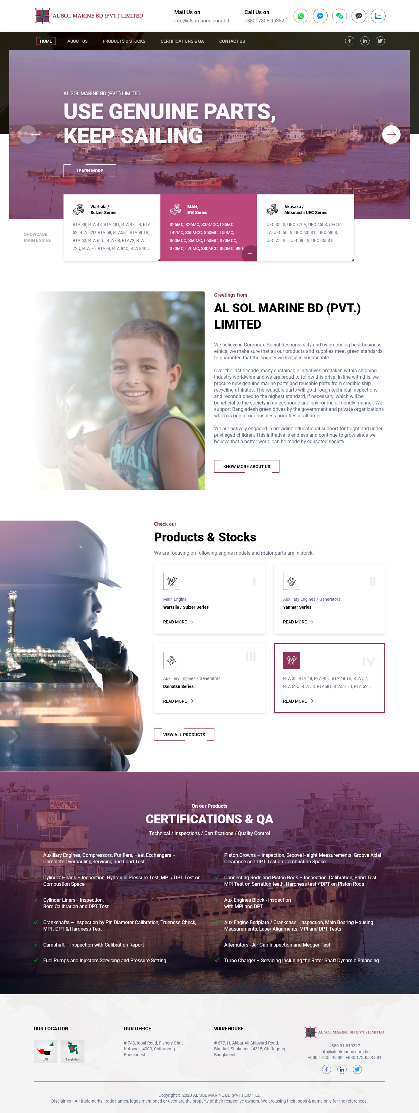 Diseño Web por Techeniac Services para Al Sol Marine Services LLC  | Diseño #23623428