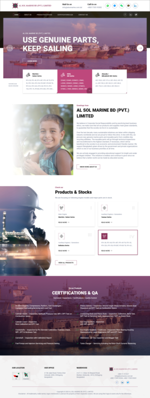 Diseño Web por Techeniac Services para Al Sol Marine Services LLC  | Diseño: #23623428