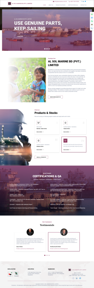 Diseño Web por Techeniac Services para Al Sol Marine Services LLC  | Diseño: #23623429