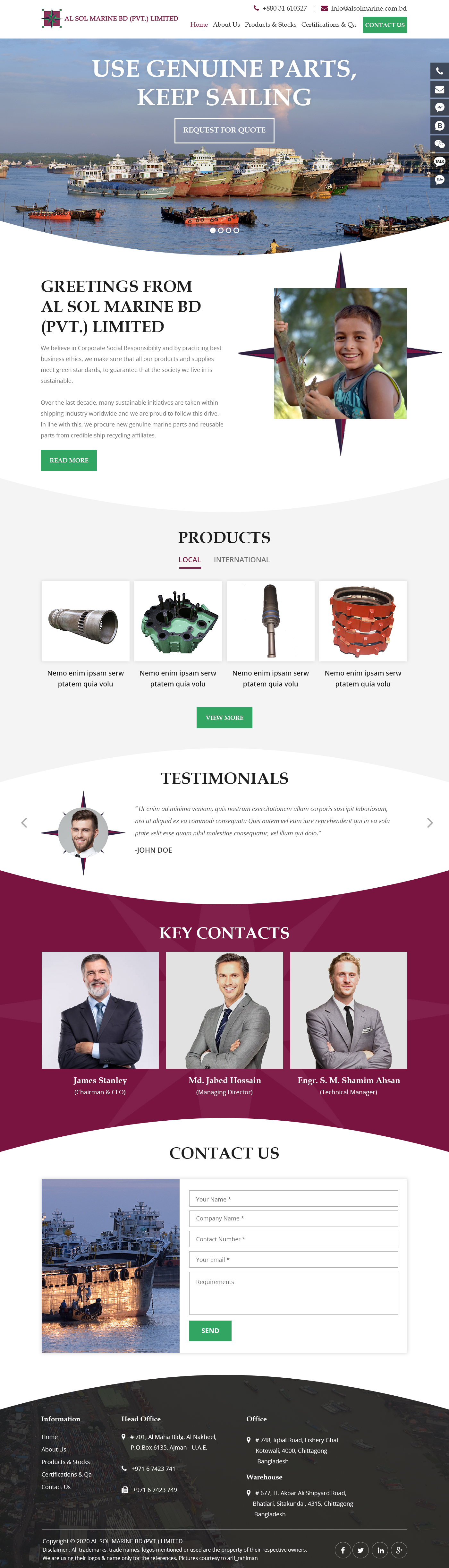 Web Design by Starlyn DS for Al Sol Marine Services LLC  | Design #25419454