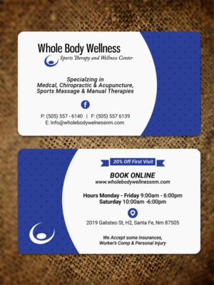integrative health clinic-Medical massage, acupuncture, chiropractic | Business Card Design by JK18