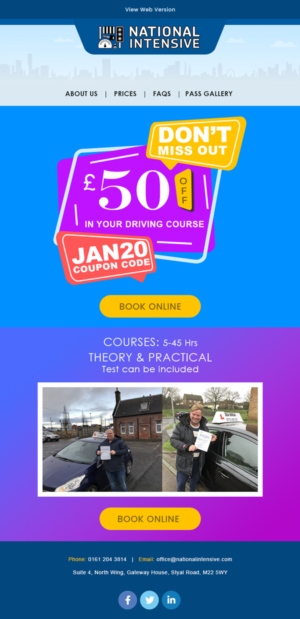 Email Marketing Design by Expert Designer for National Intensive | Design: #23616140