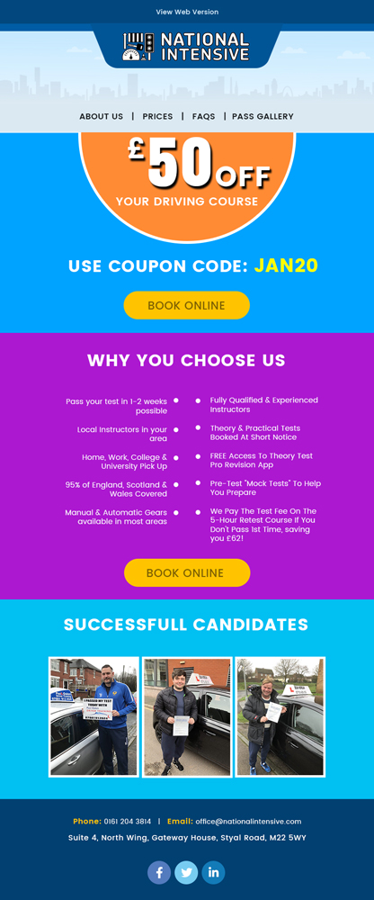 Email Marketing Design by Expert Designer for National Intensive | Design: #23624581