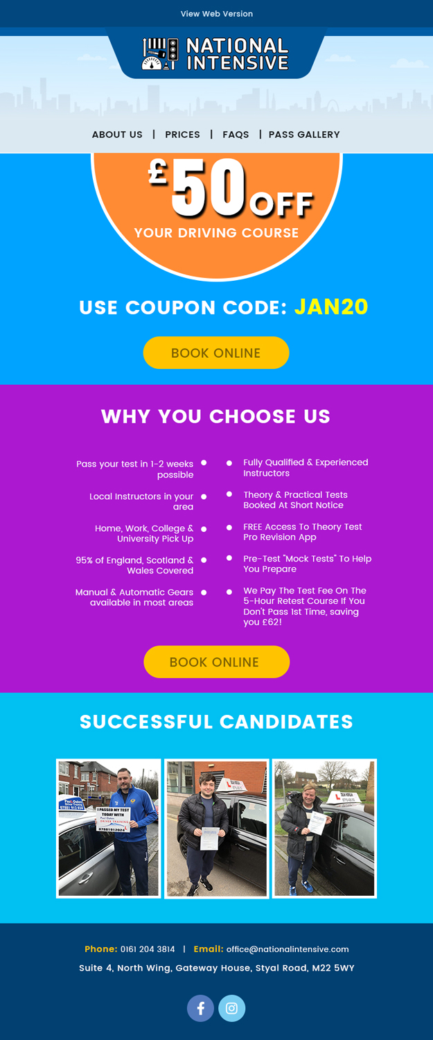 Design de Marketing Électronique par Expert Designer pour National Intensive | Design #23625989