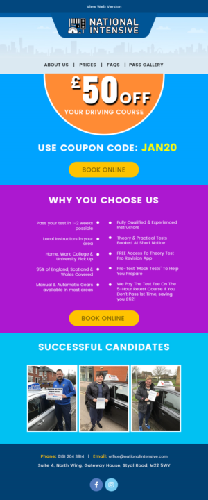 E-mail Design for offering customers a unique discount code | Email Marketing Design by Expert Designer