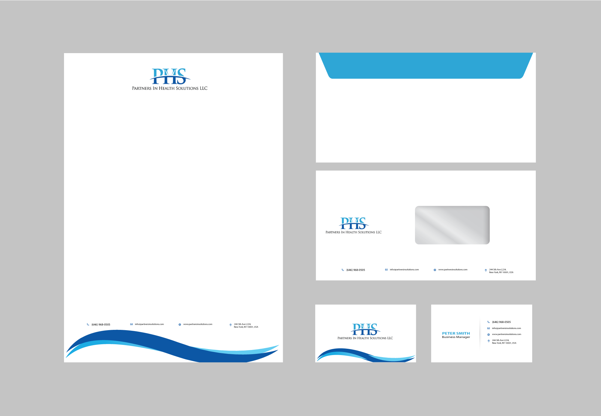 Stationery Design by chakraadhar b for Partners In Health Solutions LLC | Design #23621553