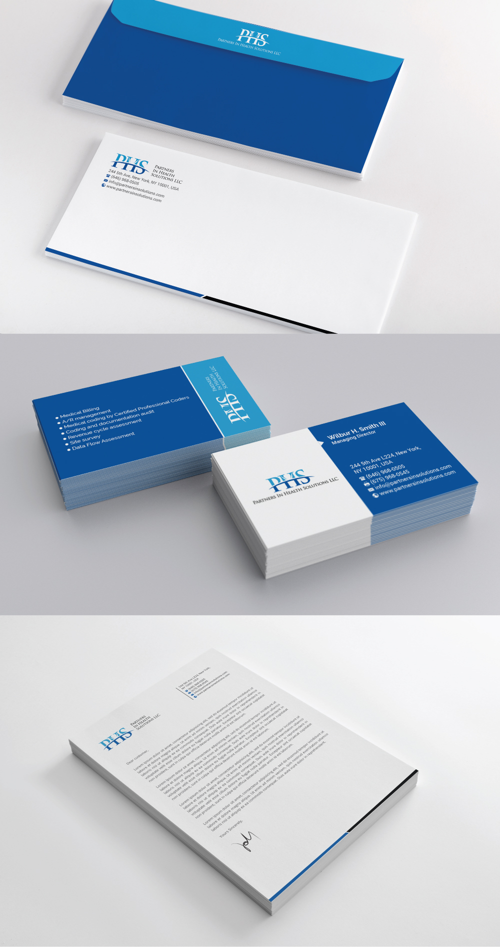 Stationery Design by R.design for Partners In Health Solutions LLC | Design #23645937