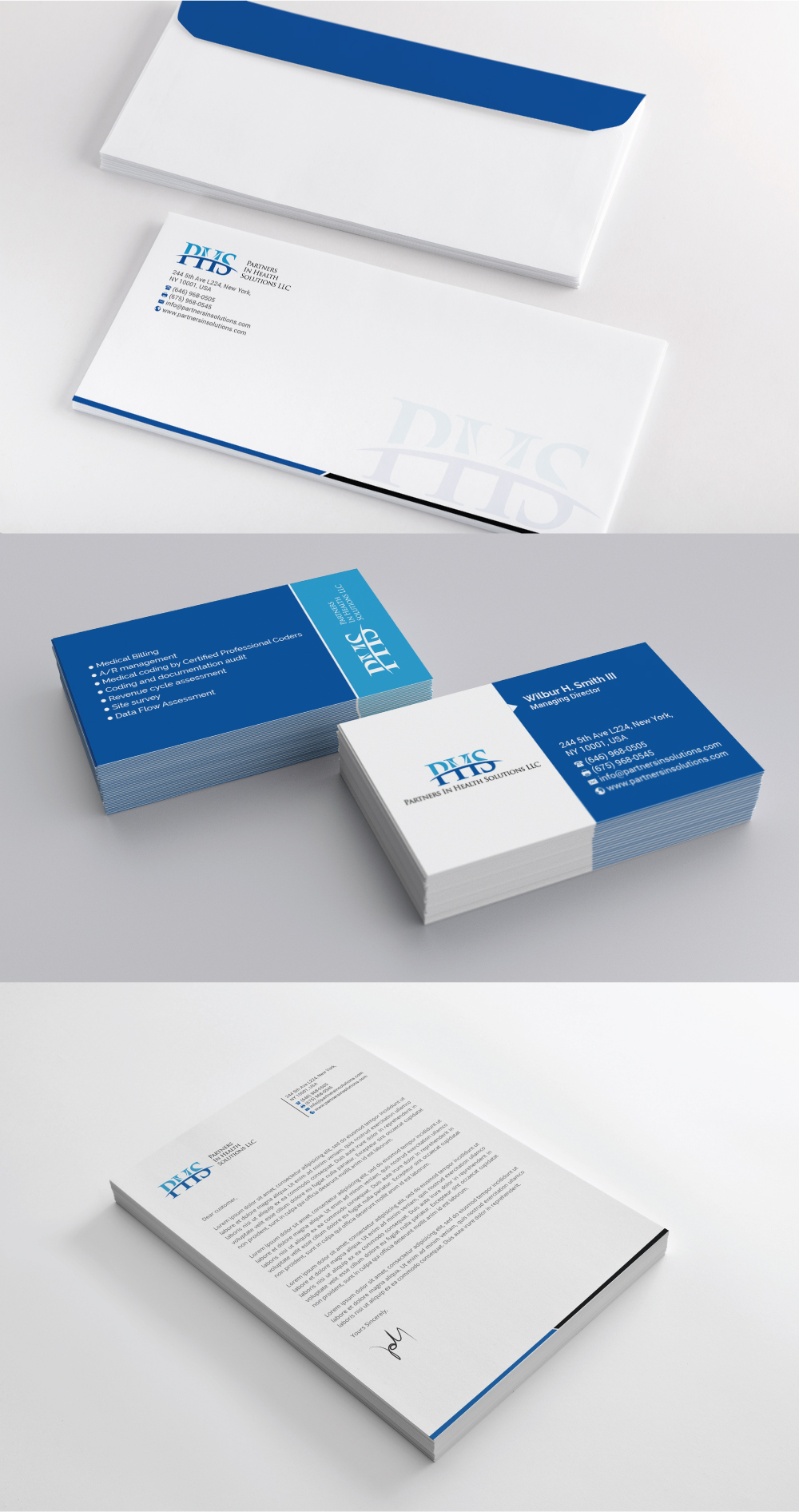 Stationery Design by R.design for Partners In Health Solutions LLC | Design #23645945