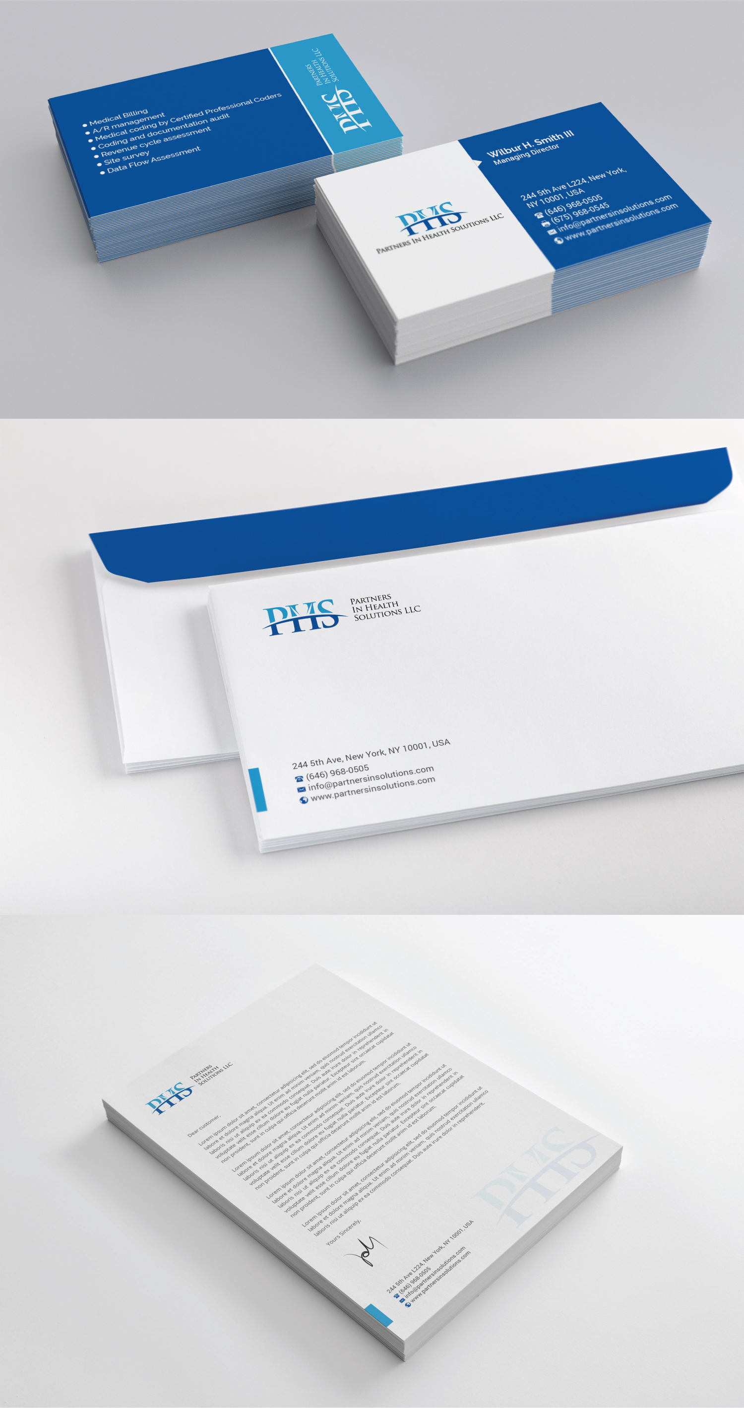 Stationery Design by R.design for Partners In Health Solutions LLC | Design #23668724