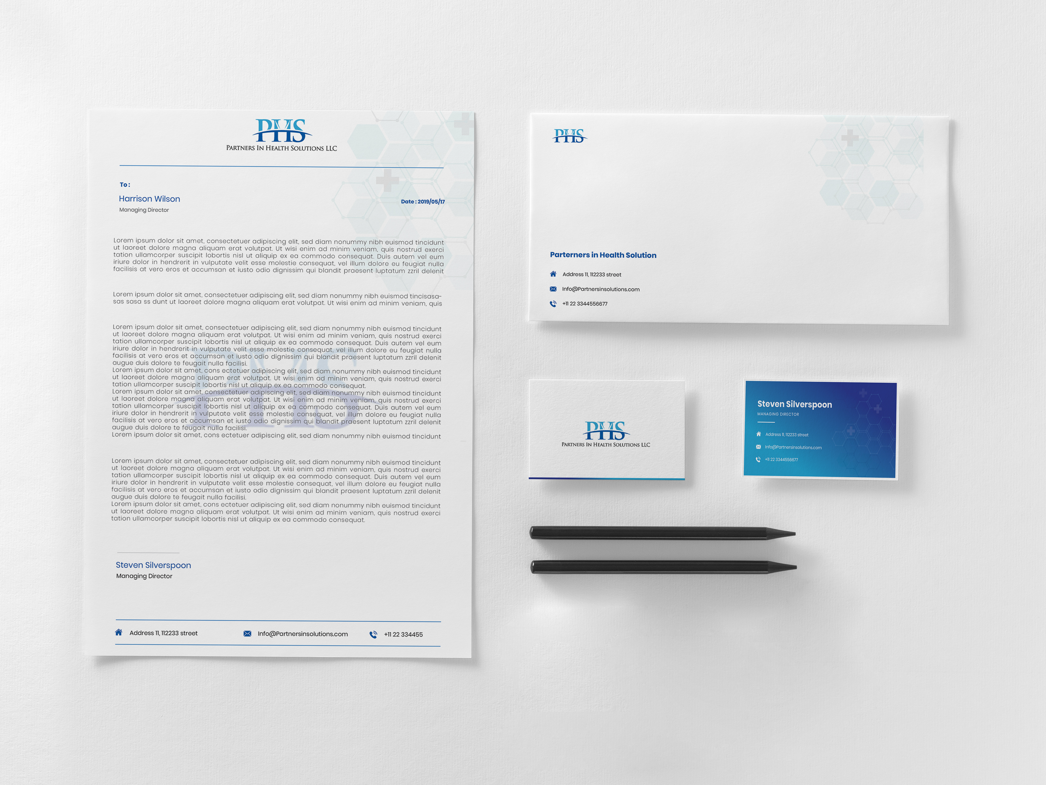 Stationery Design by up san for Partners In Health Solutions LLC | Design #23614251