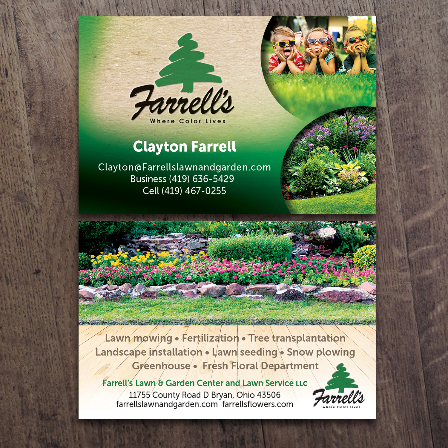 Business Card Design by see why for Farrell's Lawn & Garden Center LLC | Design #23624155