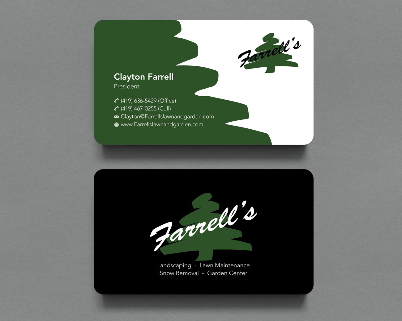 Visitenkarten-Design von Shahin Hossen für Farrell's Lawn & Garden Center LLC | Design #23639763