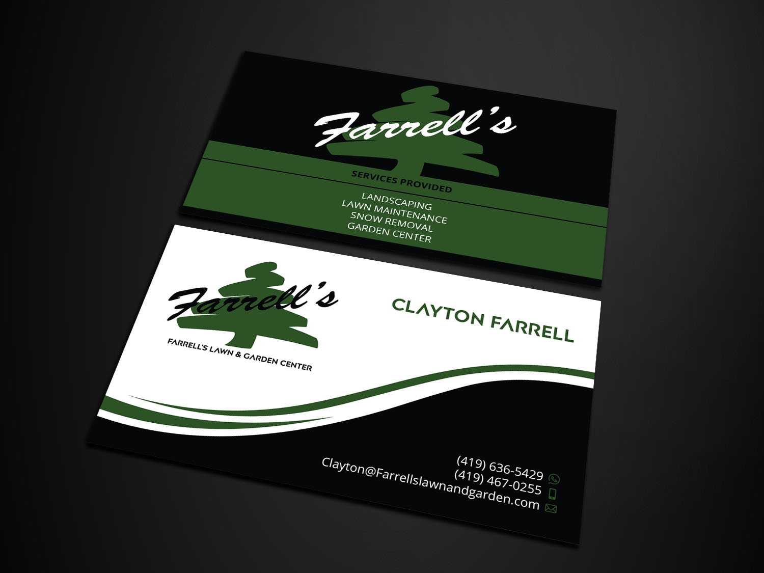Business Card Design by Verified artistry for Farrell's Lawn & Garden Center LLC | Design #23625878