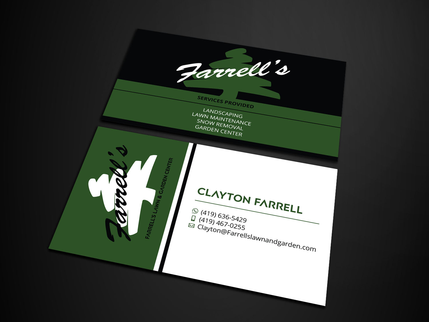 Business Card Design by Verified artistry for Farrell's Lawn & Garden Center LLC | Design #23625880