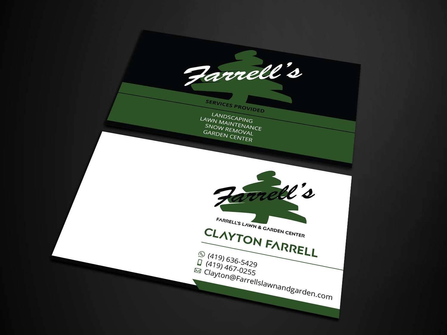 Business Card Design by Verified artistry for Farrell's Lawn & Garden Center LLC | Design #23625883