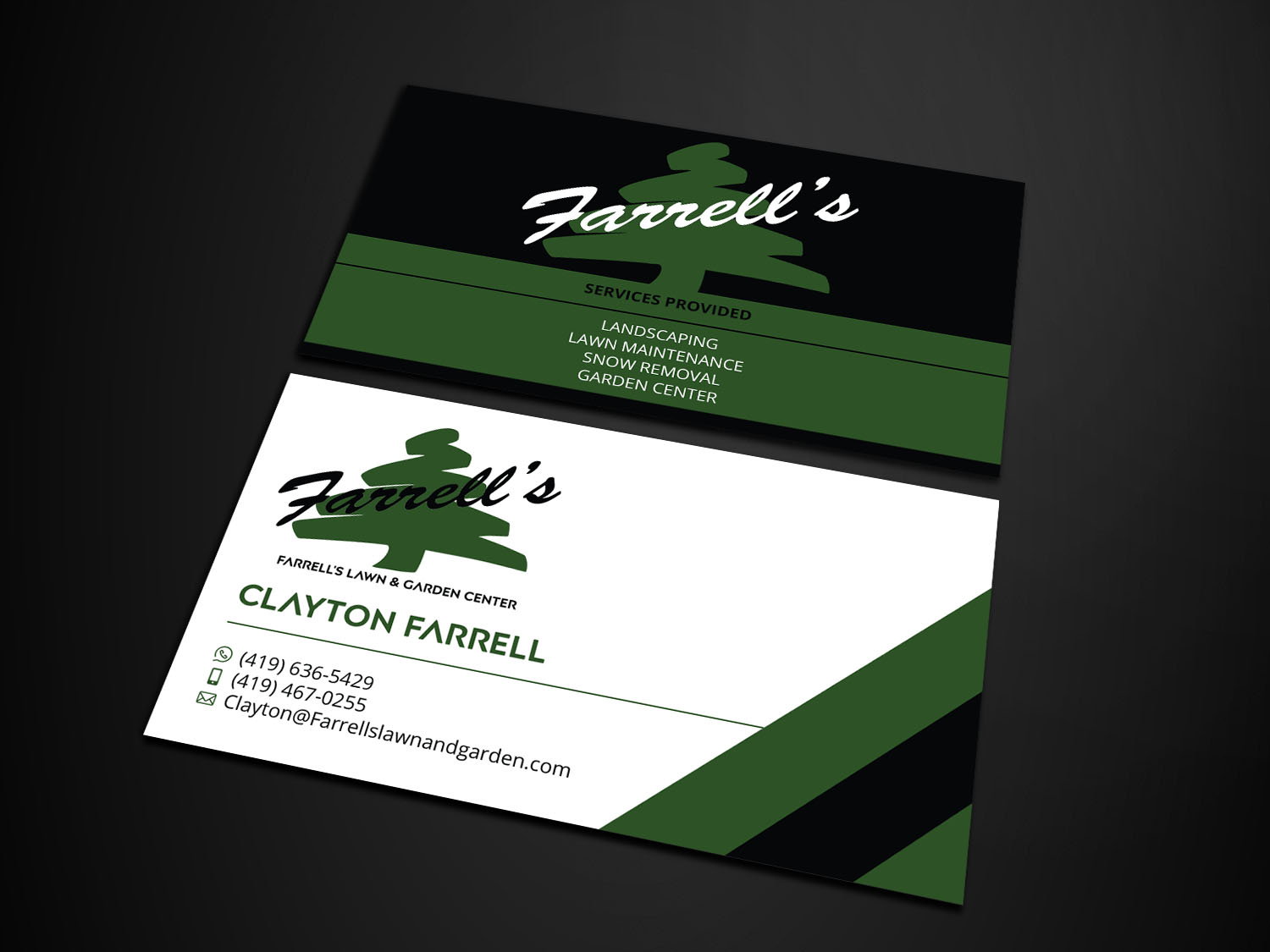 Business Card Design by Verified artistry (Design garden) for Farrell's Lawn & Garden Center LLC | Design #23625885