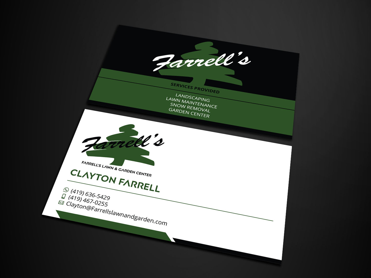Business Card Design by Verified artistry (Design garden) for Farrell's Lawn & Garden Center LLC | Design #23625887