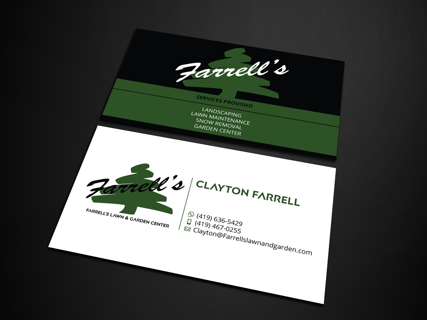 Business Card Design by Verified artistry (Design garden) for Farrell's Lawn & Garden Center LLC | Design #23625889