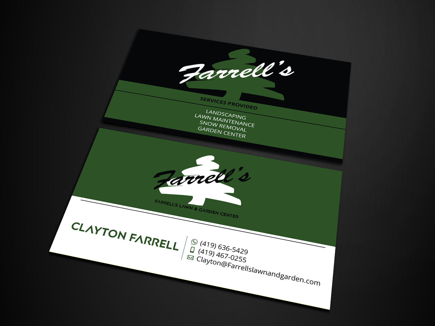 Business Card Design by Verified artistry (Design garden) for Farrell's Lawn & Garden Center LLC | Design #23625891