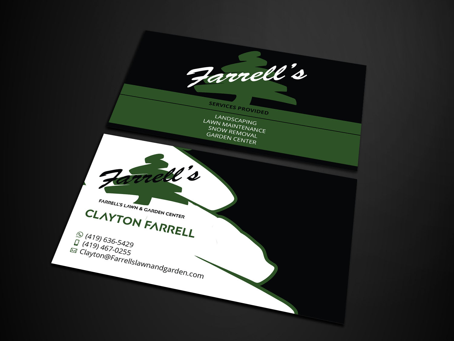 Business Card Design by Verified artistry (Design garden) for Farrell's Lawn & Garden Center LLC | Design #23625896