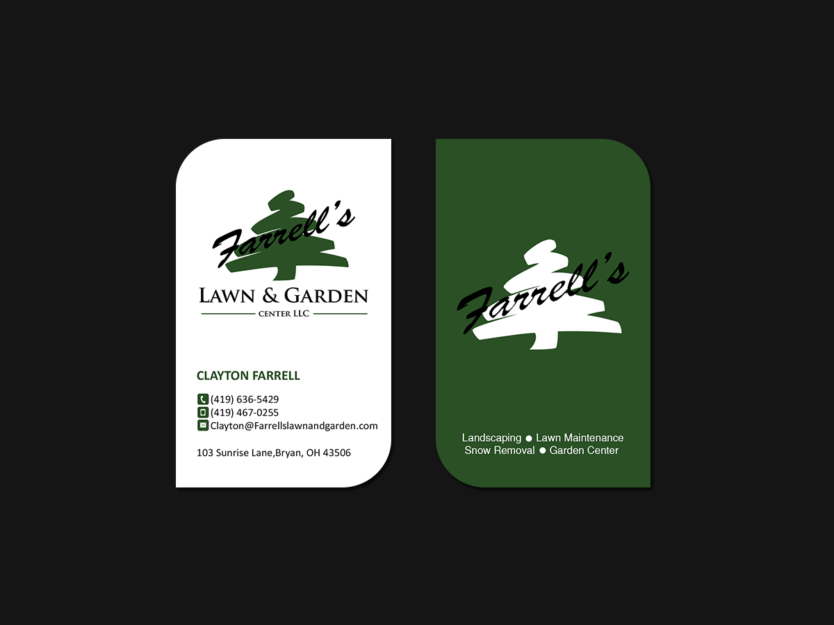 Business Card Design by Creations Box 2015 for Farrell's Lawn & Garden Center LLC | Design #23643796