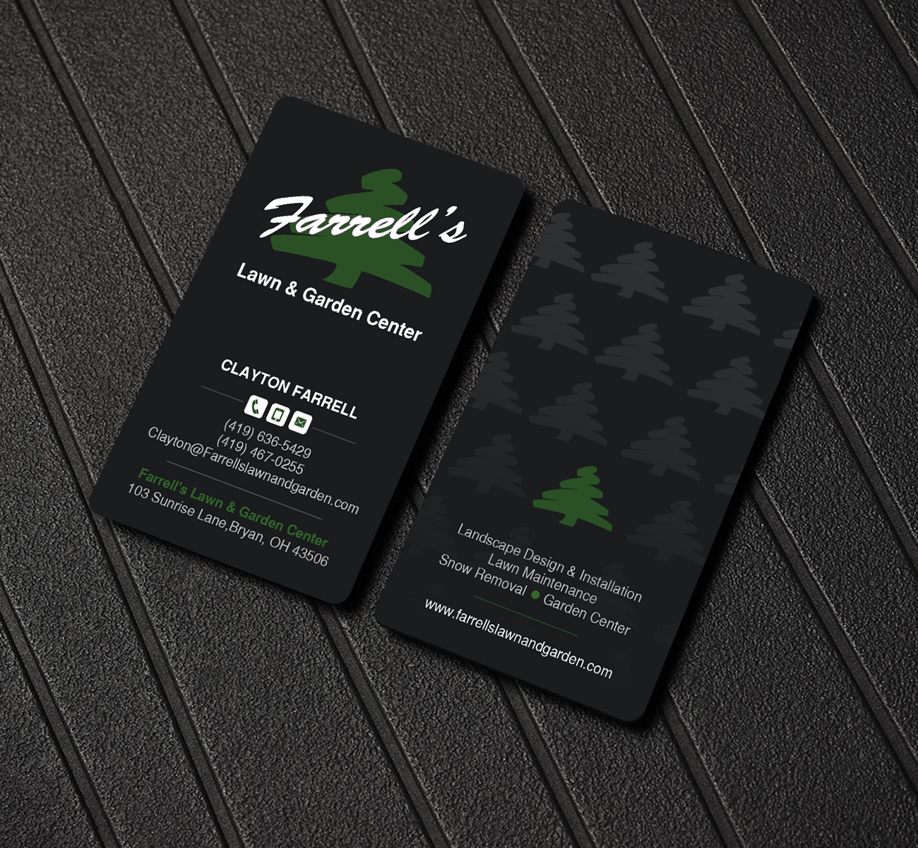 Diseño de Tarjeta de Presentación por Creations Box 2015 para Farrell's Lawn & Garden Center LLC | Diseño #23668805