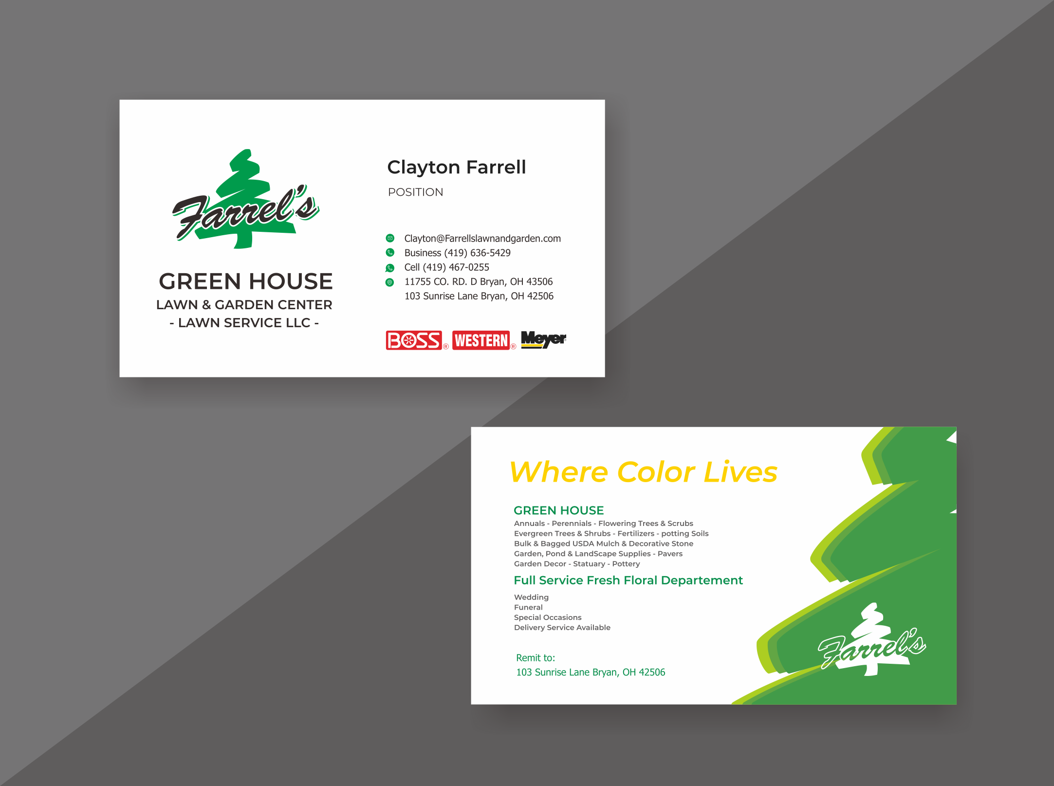 Business Card Design by Pak We Designs for Farrell's Lawn & Garden Center LLC | Design #23661022