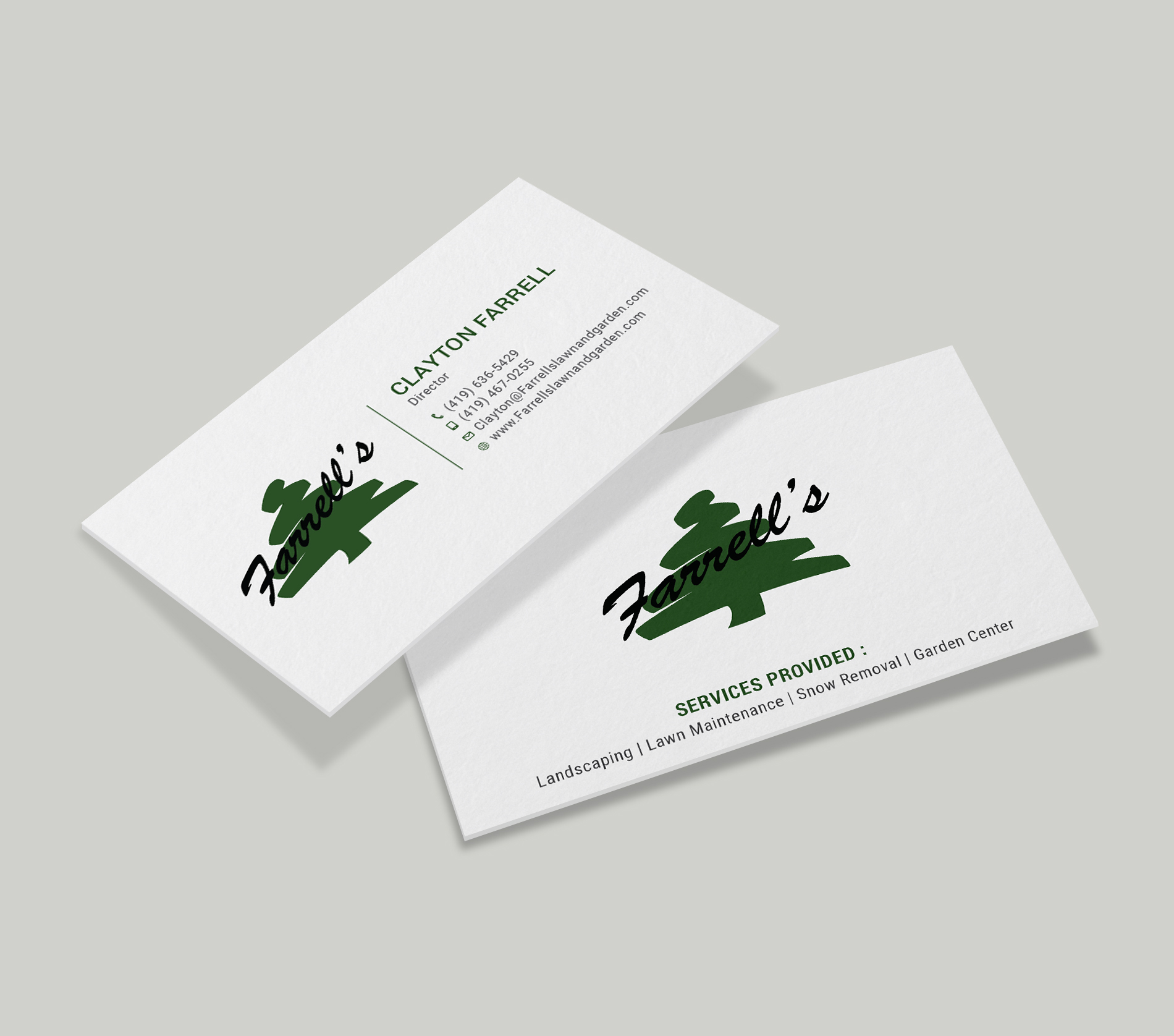 Business Card Design by Tripti Ranjan Gain for Farrell's Lawn & Garden Center LLC | Design #23650048
