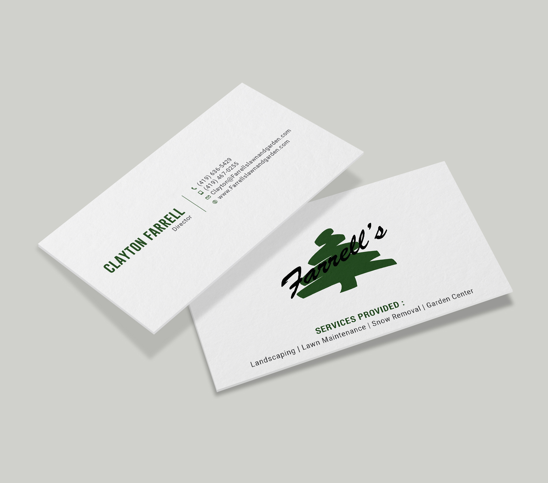 Business Card Design by Tripti Ranjan Gain for Farrell's Lawn & Garden Center LLC | Design #23650049