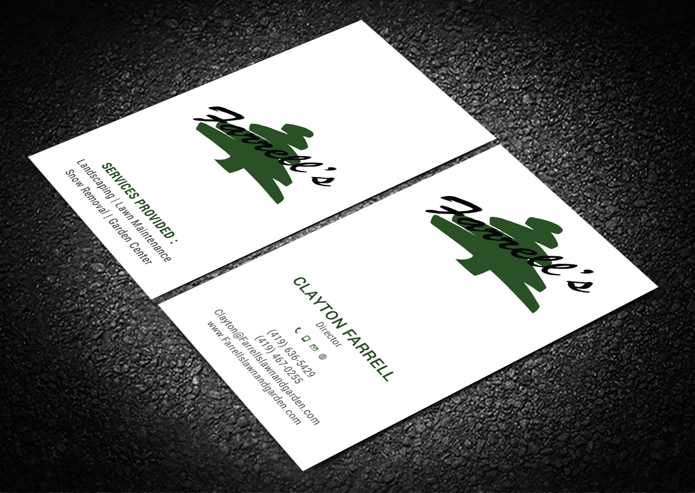 Business Card Design by Tripti Ranjan Gain for Farrell's Lawn & Garden Center LLC | Design #23650053