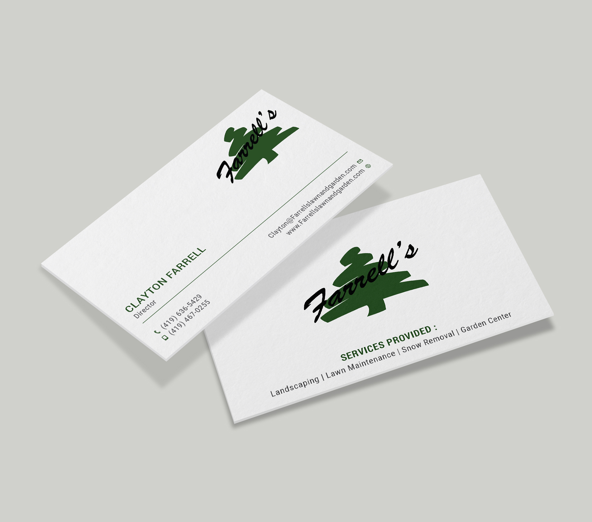 Business Card Design by Tripti Ranjan Gain for Farrell's Lawn & Garden Center LLC | Design #23650054