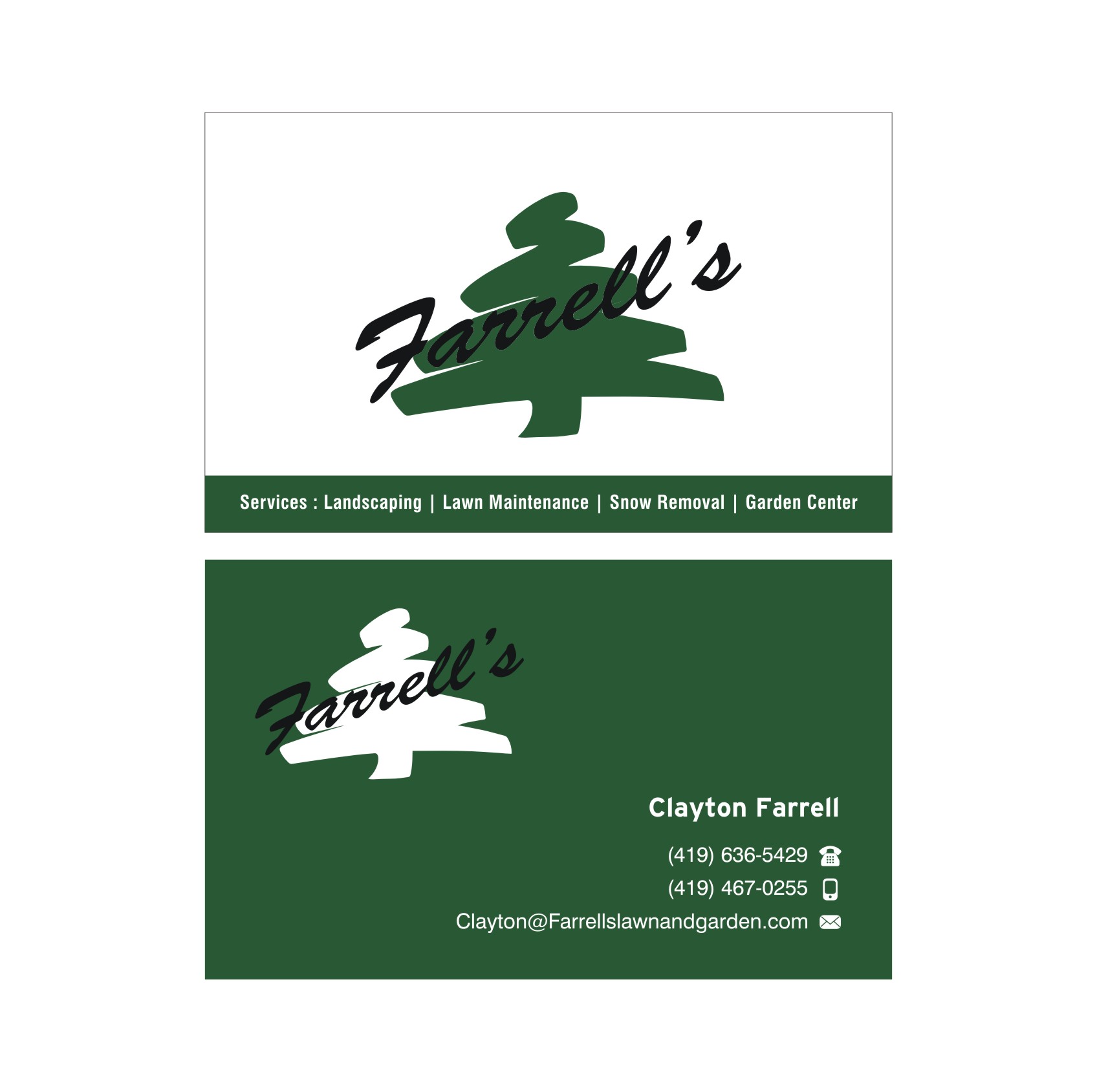 Business Card Design by Sushmaa for Farrell's Lawn & Garden Center LLC | Design #23626152
