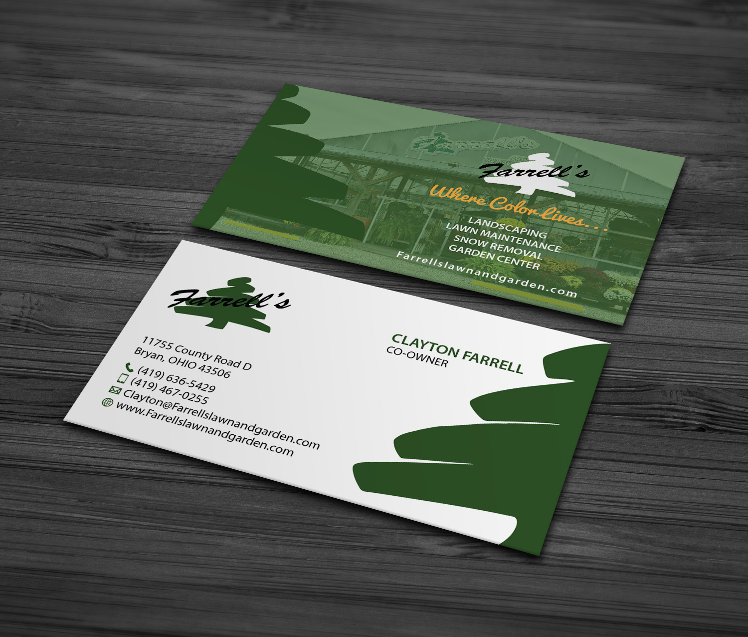 Business Card Design by MDesign for Farrell's Lawn & Garden Center LLC | Design #23621676