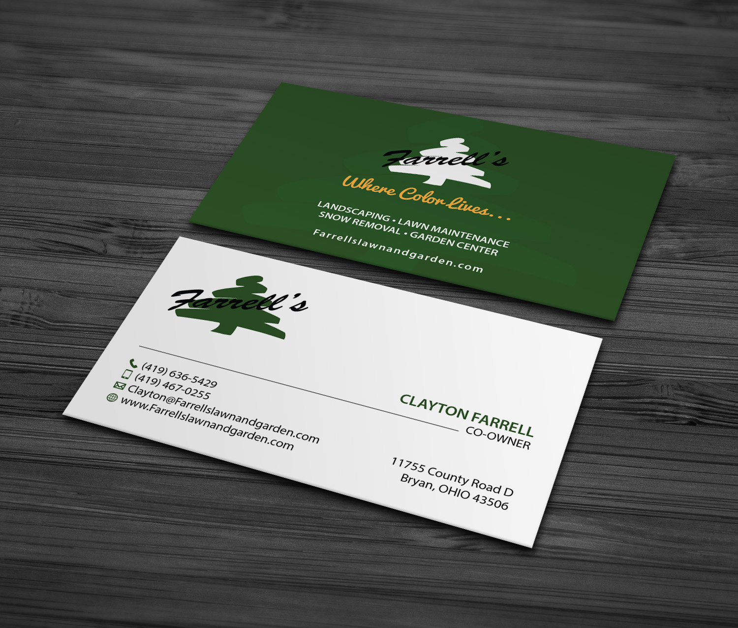 Business Card Design by MDesign for Farrell's Lawn & Garden Center LLC | Design #23621679