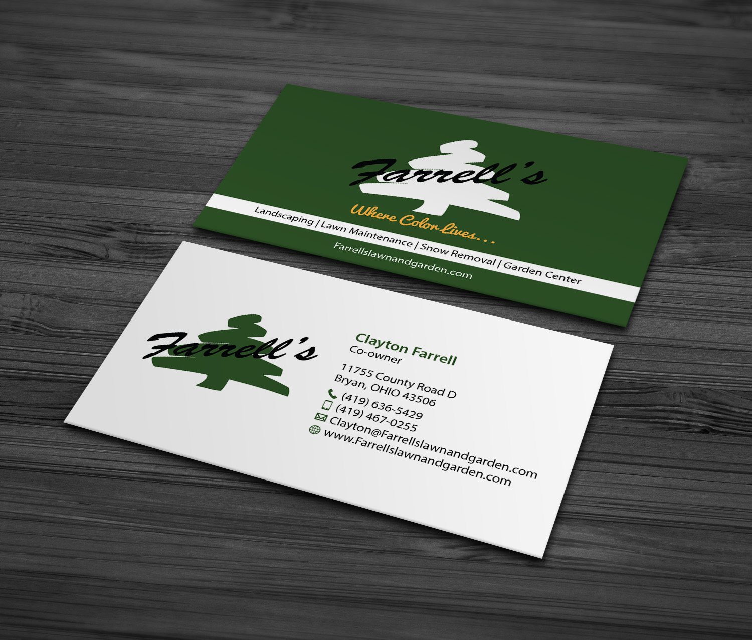 Business Card Design by MDesign for Farrell's Lawn & Garden Center LLC | Design #23638318