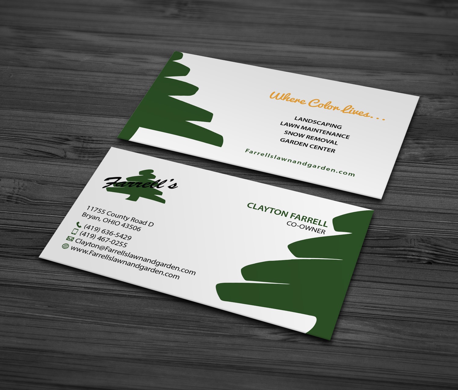 Business Card Design by MDesign for Farrell's Lawn & Garden Center LLC | Design #23638319